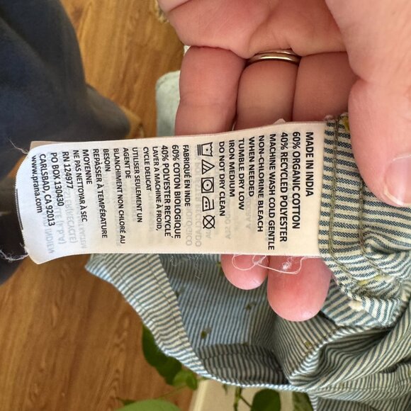 Prana Slim Fit Striped Shirt Size Medium - Picture 4 of 5